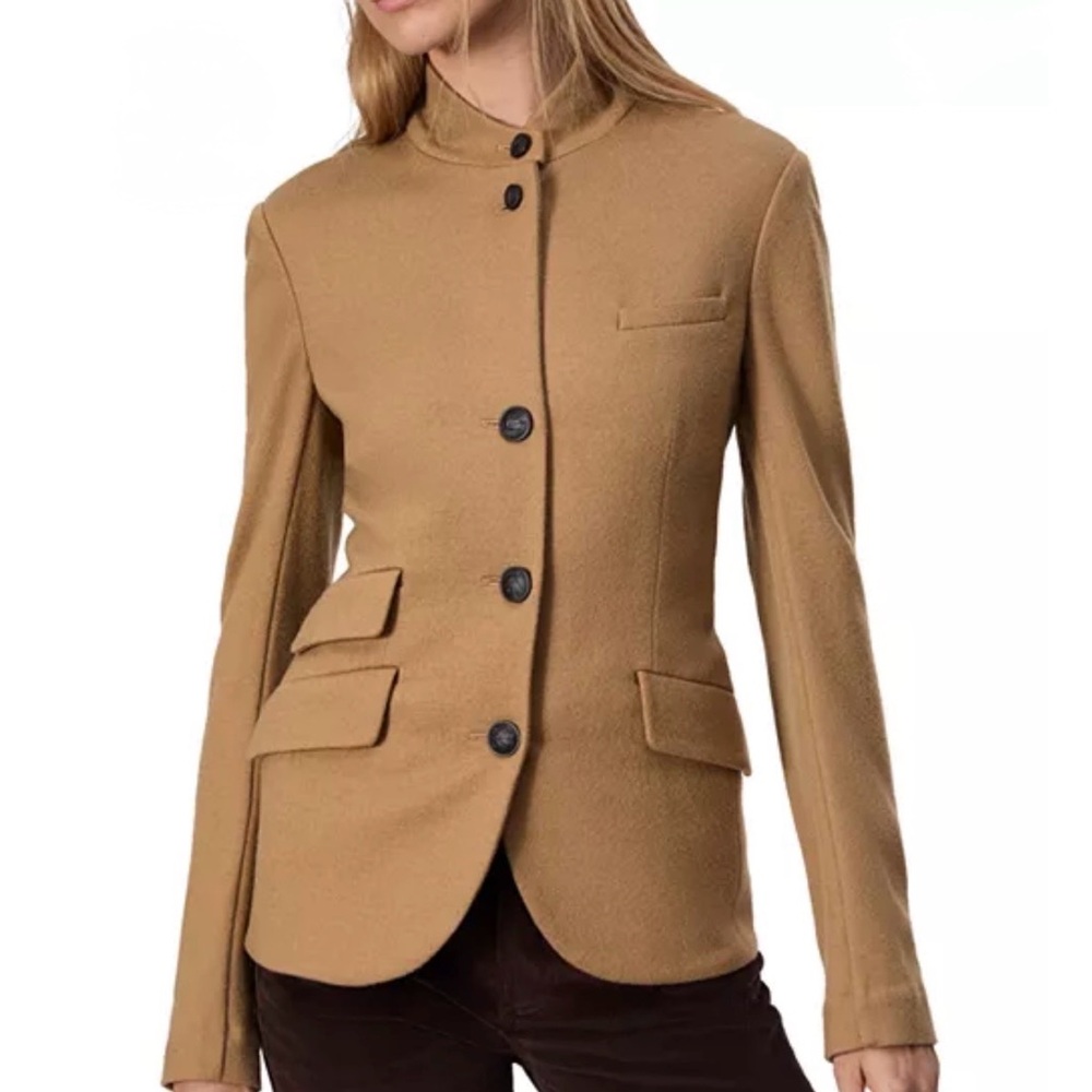 Rag and Bone ‘Slade’ Stand-Collar Wool Blend Jacket in Camel